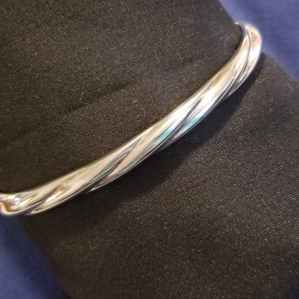 Vintage Twisted Bangle Silver Cuff Bracelet